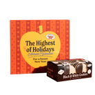 An advent calendar in with a box of black and white cookies.