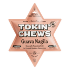 Star-shaped package of Tokin' Chews Guava Nagila gummies on a white background